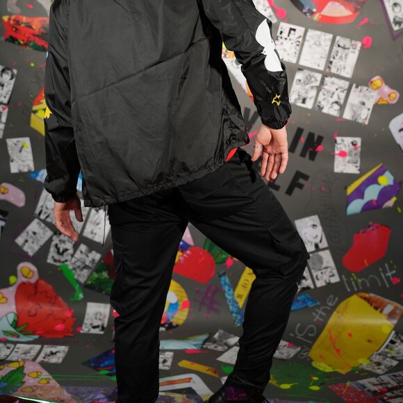 Harajuku-Inspired Black Street Style Pants – Reflective Detail, Men’s Size S - Picture 3 of 11